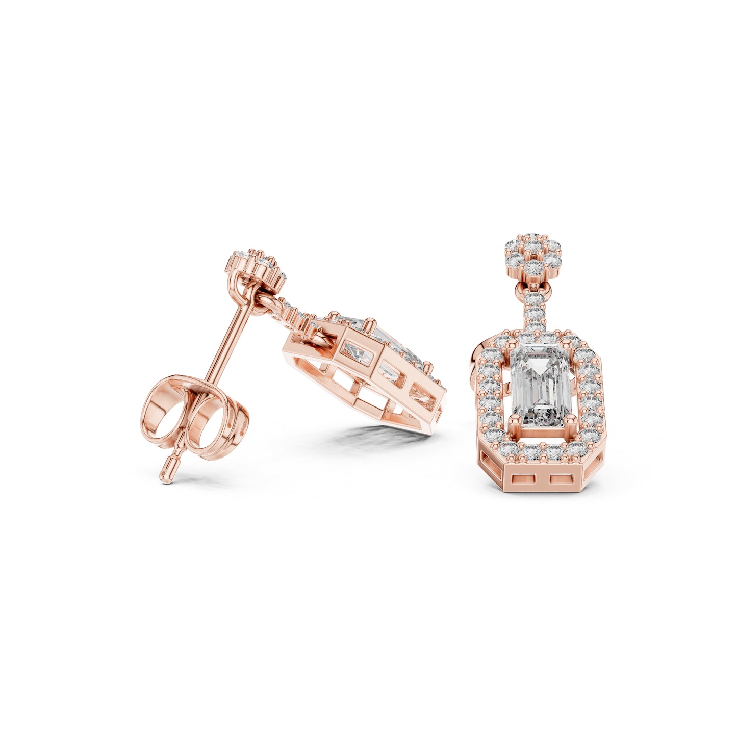 14K Yellow Gold Round & Oval Lab-Grown Diamond Engagement Earrings for Women | Pure Carat