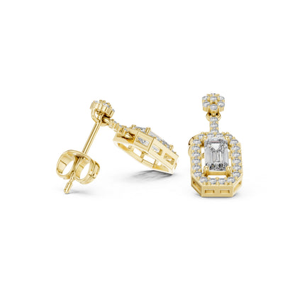 14K Yellow Gold Round & Oval Lab-Grown Diamond Engagement Earrings for Women | Pure Carat