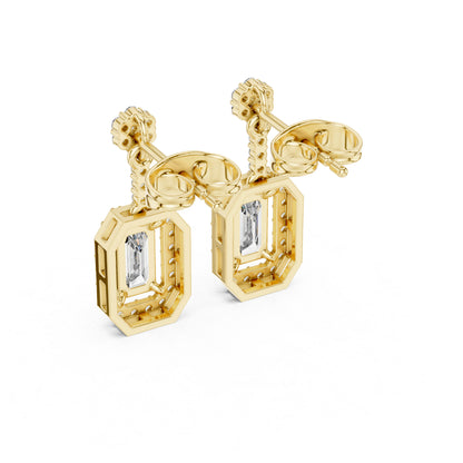 14K Yellow Gold Round & Oval Lab-Grown Diamond Engagement Earrings for Women | Pure Carat