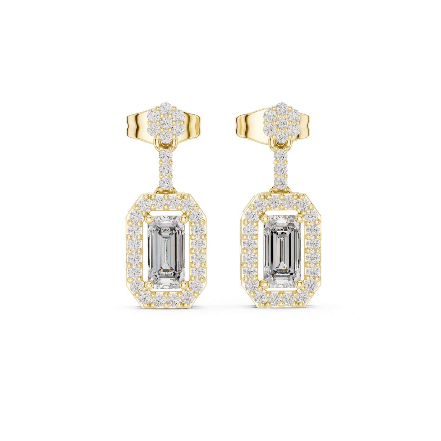 14K Yellow Gold Round & Oval Lab-Grown Diamond Engagement Earrings for Women | Pure Carat