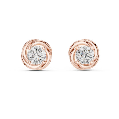 Women’s Round Lab-Grown Diamond Earrings in 14K Yellow Gold