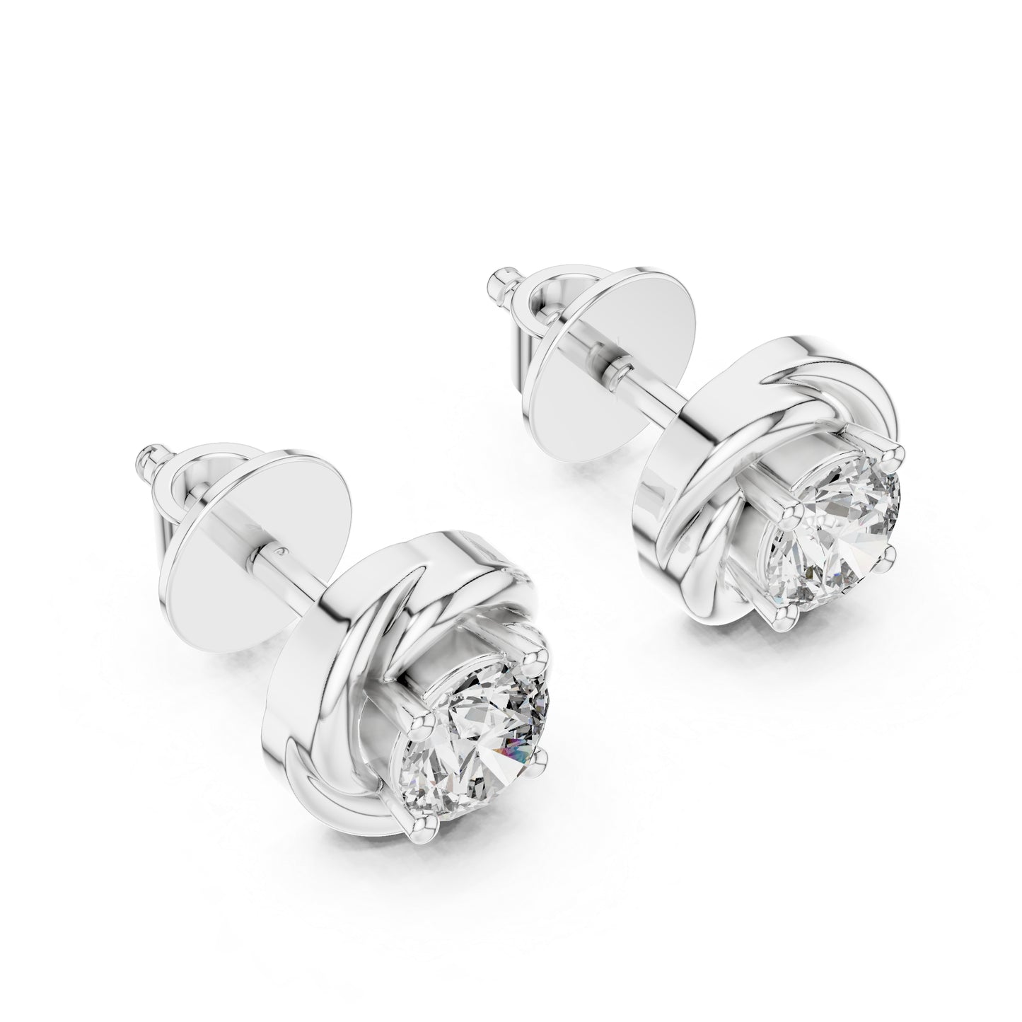 Women’s Round Lab-Grown Diamond Earrings in 14K Yellow Gold