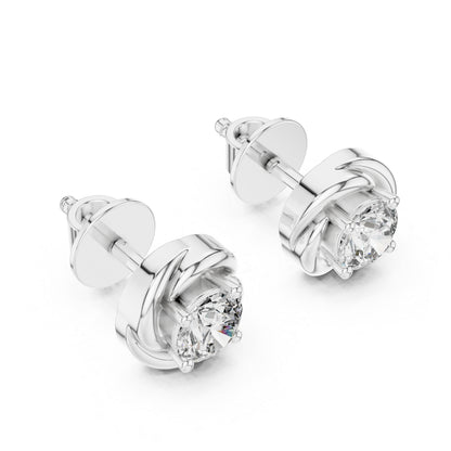 Women’s Round Lab-Grown Diamond Earrings in 14K Yellow Gold