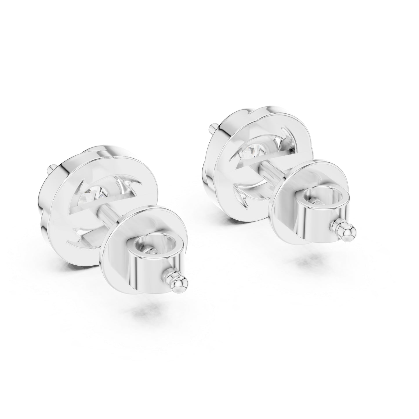 Women’s Round Lab-Grown Diamond Earrings in 14K Yellow Gold