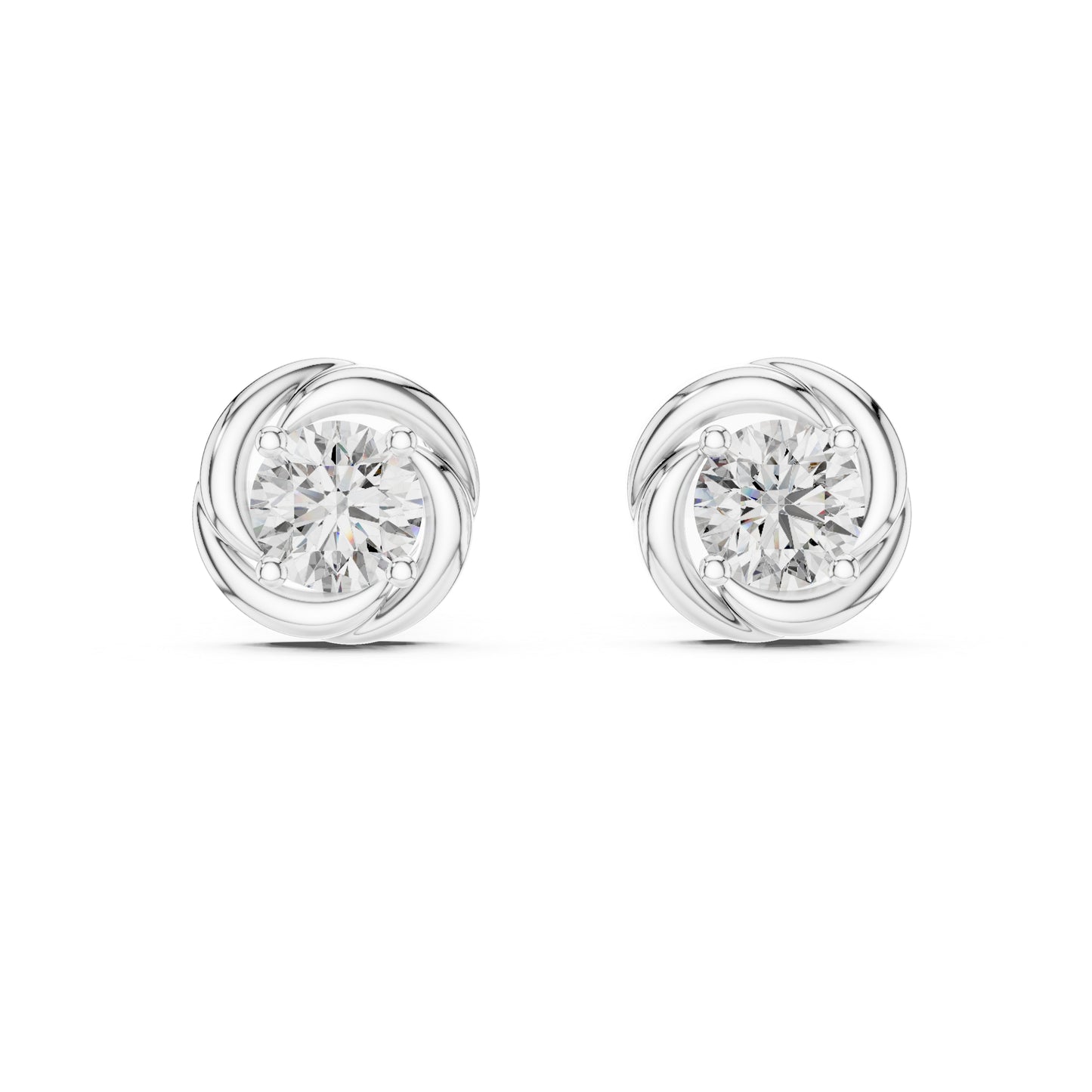 Women’s Round Lab-Grown Diamond Earrings in 14K Yellow Gold