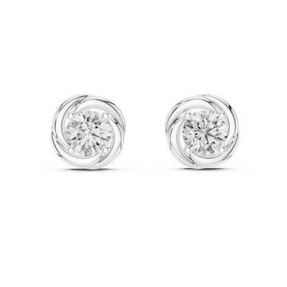 Women’s Round Lab-Grown Diamond Earrings in 14K Yellow Gold