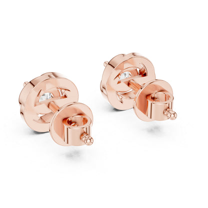 Women’s Round Lab-Grown Diamond Earrings in 14K Yellow Gold