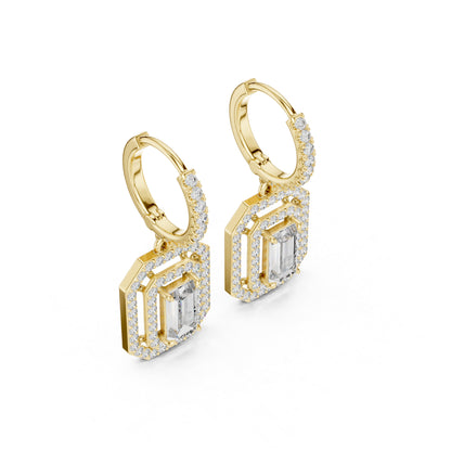 14K Yellow Gold Round Lab-Grown Diamond Engagement Earrings for Women | Pure Carat