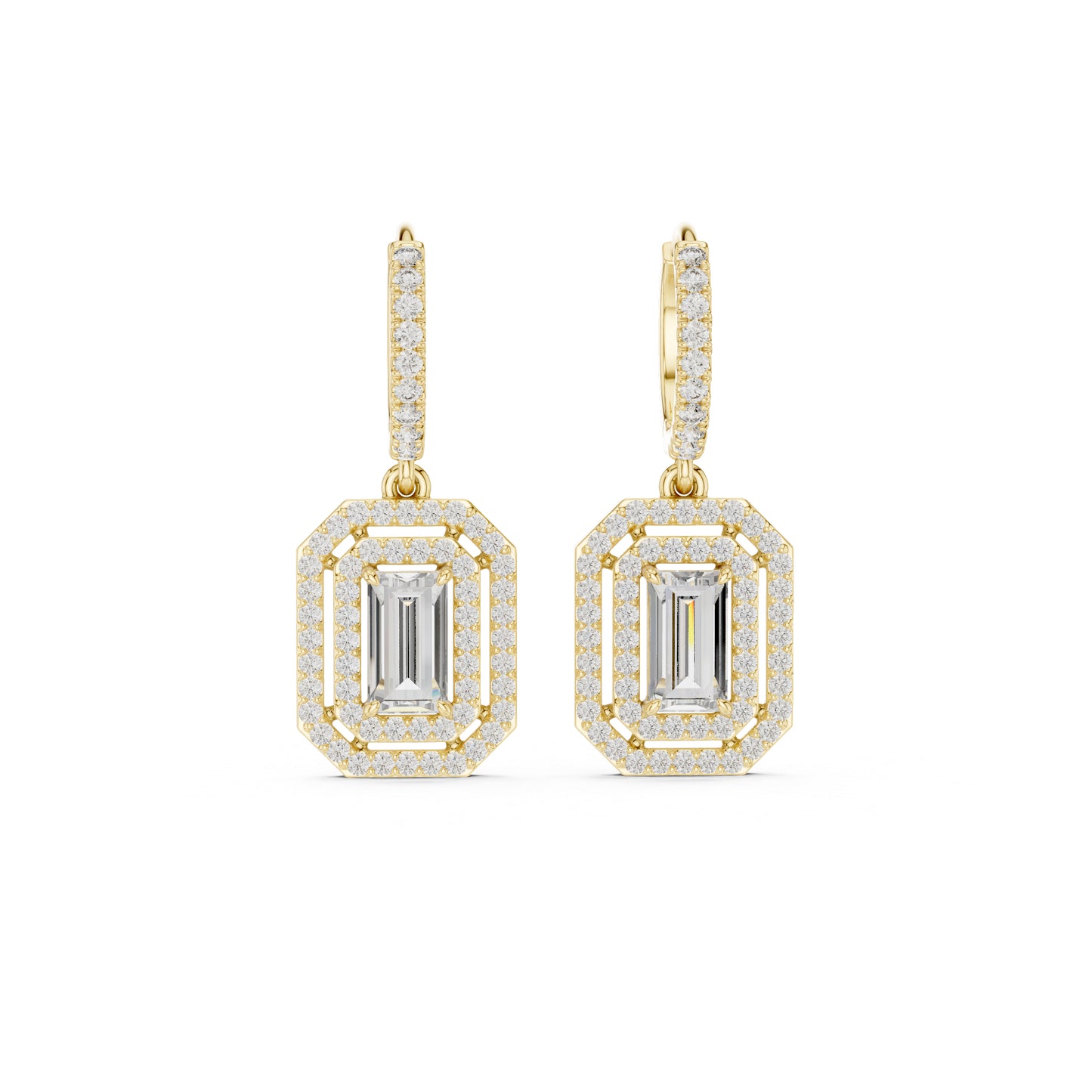 14K Yellow Gold Round Lab-Grown Diamond Engagement Earrings for Women | Pure Carat