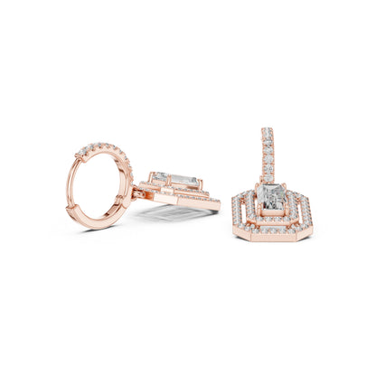 14K Yellow Gold Round Lab-Grown Diamond Engagement Earrings for Women | Pure Carat