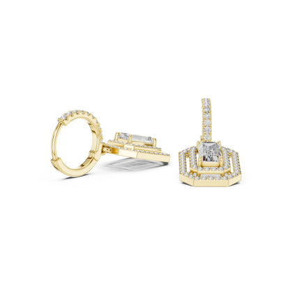 14K Yellow Gold Round Lab-Grown Diamond Engagement Earrings for Women | Pure Carat
