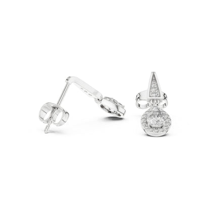 18K Yellow Gold Round & Pear Lab-Grown Diamond Wedding Earrings for Women | Pure Carat