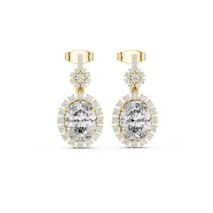 18K Rose Gold Round & Oval Lab-Grown Diamond Wedding Earrings for Women | Pure Carat
