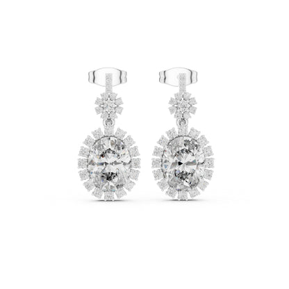 18K Rose Gold Round & Oval Lab-Grown Diamond Wedding Earrings for Women | Pure Carat
