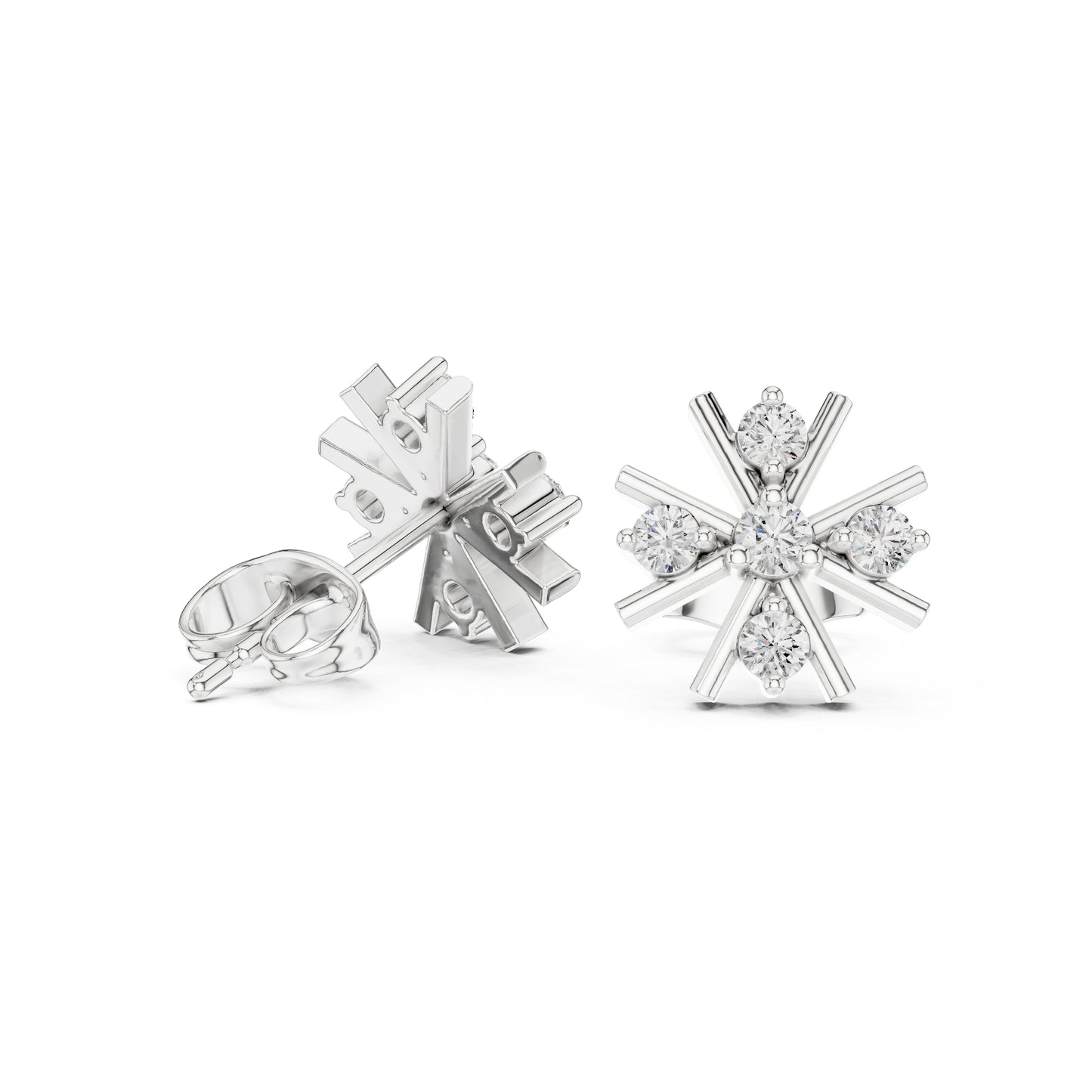 18K Rose Gold Round Lab-Grown Diamond Everyday Wear Earrings for Women | Pure Carat