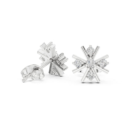 18K Rose Gold Round Lab-Grown Diamond Everyday Wear Earrings for Women | Pure Carat