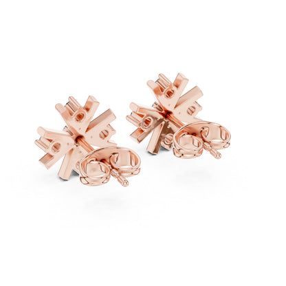 18K Rose Gold Round Lab-Grown Diamond Everyday Wear Earrings for Women | Pure Carat