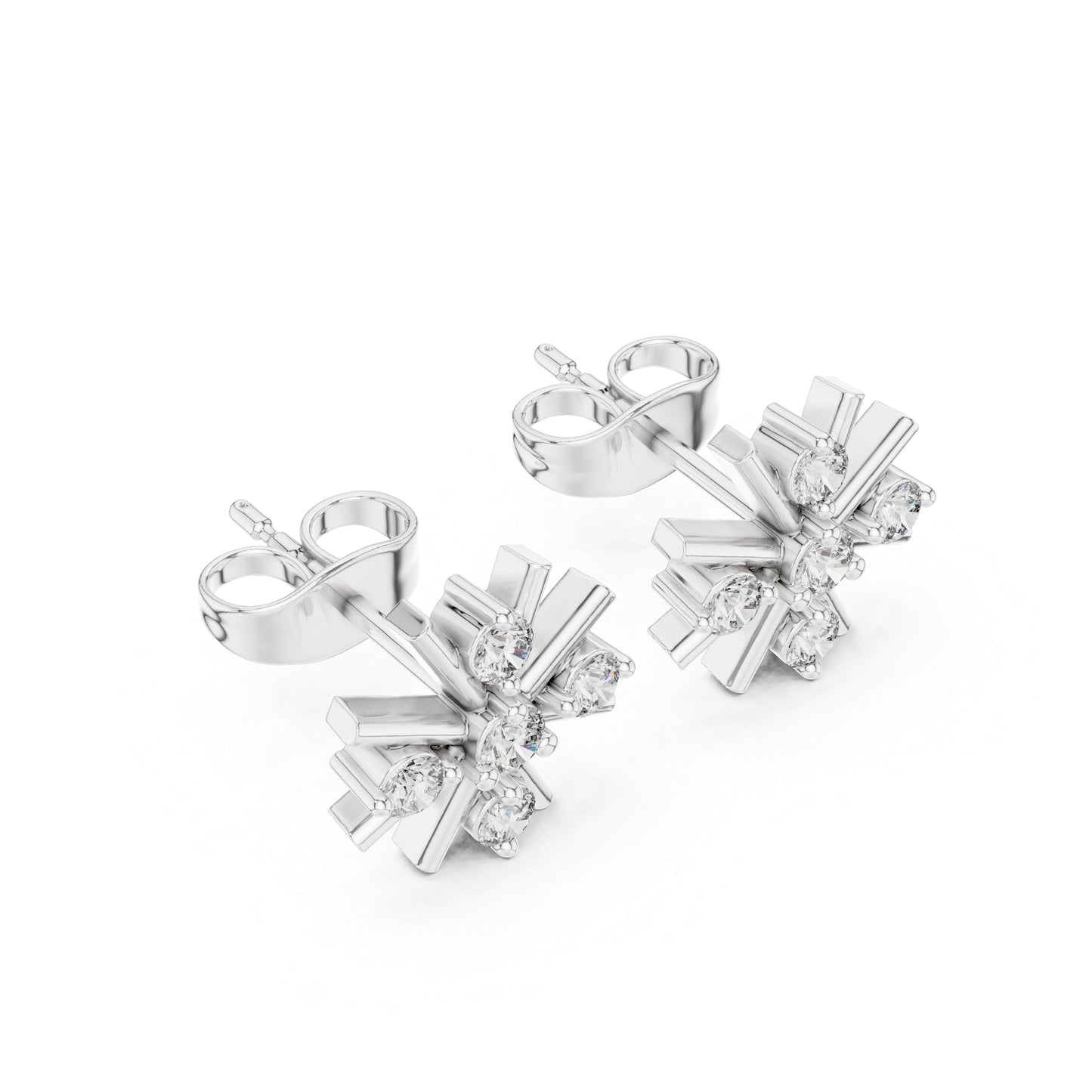 18K Rose Gold Round Lab-Grown Diamond Everyday Wear Earrings for Women | Pure Carat