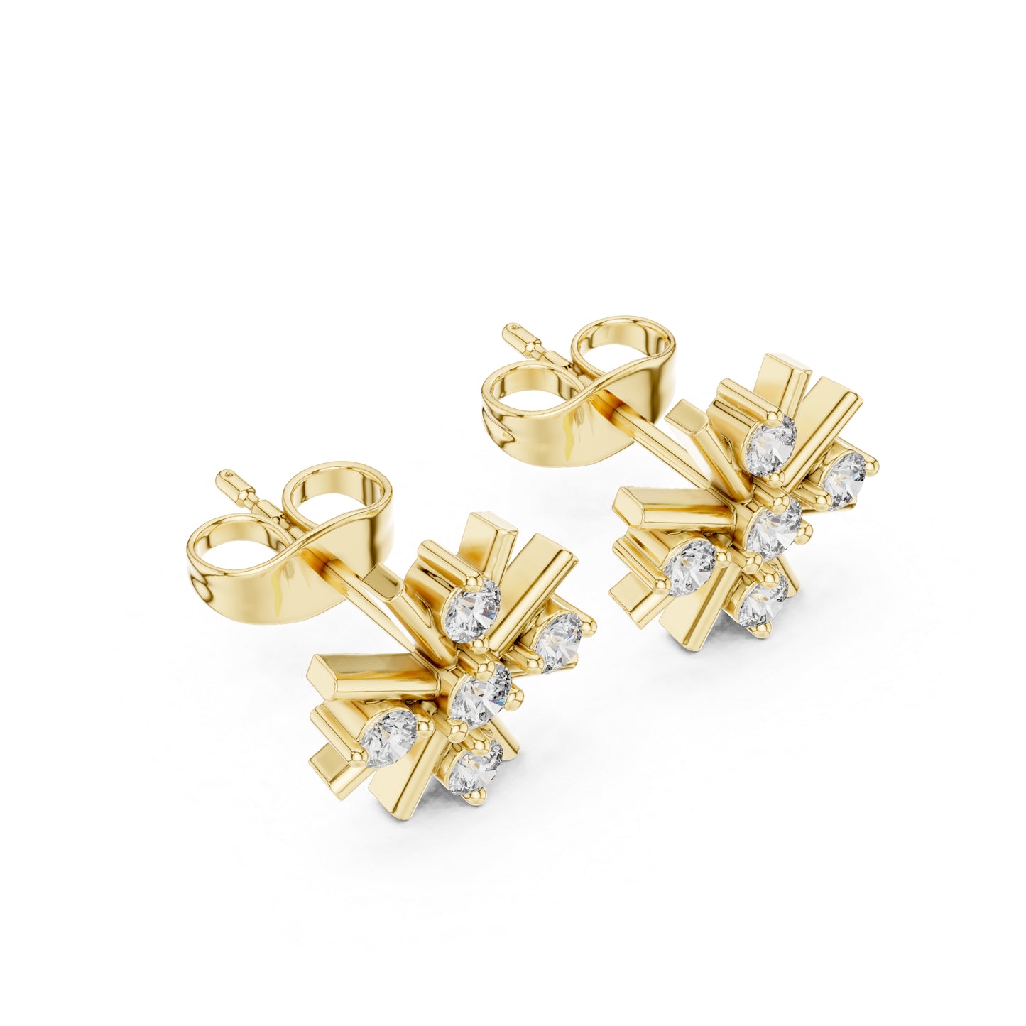 18K Rose Gold Round Lab-Grown Diamond Everyday Wear Earrings for Women | Pure Carat