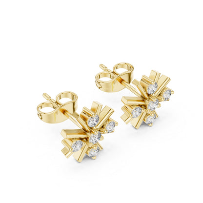 18K Rose Gold Round Lab-Grown Diamond Everyday Wear Earrings for Women | Pure Carat