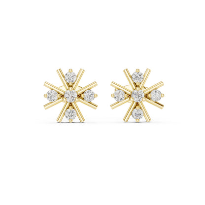 18K Rose Gold Round Lab-Grown Diamond Everyday Wear Earrings for Women | Pure Carat