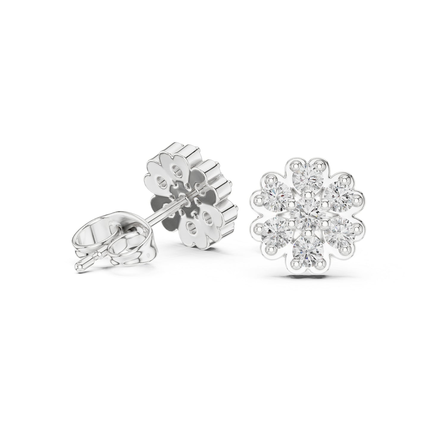 14K Yellow Gold Round Lab-Grown Diamond Everyday Wear Earrings for Women | Pure Carat