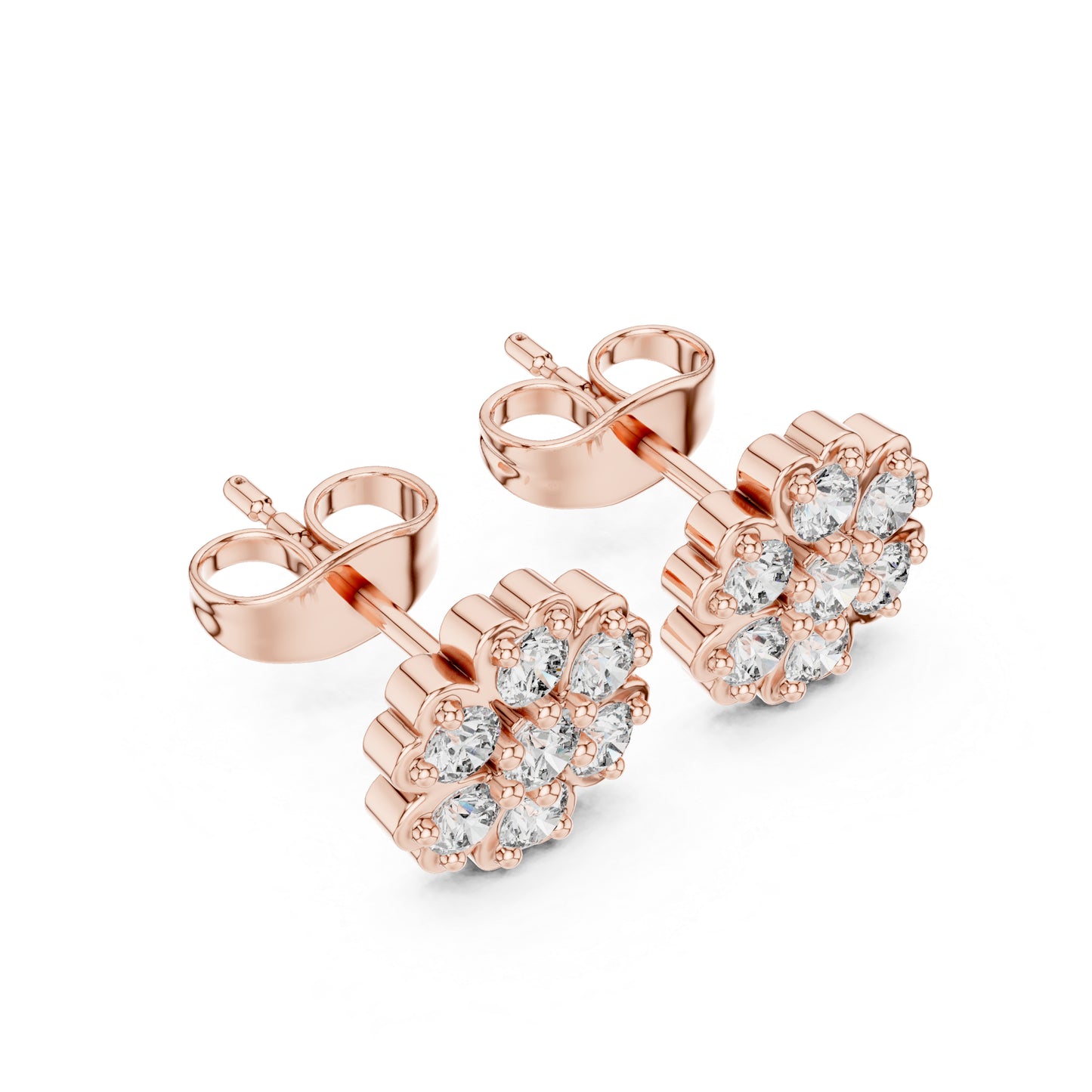 14K Yellow Gold Round Lab-Grown Diamond Everyday Wear Earrings for Women | Pure Carat