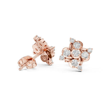14K White Gold Round Lab-Grown Diamond Everyday Wear Earrings for Women | Pure Carat