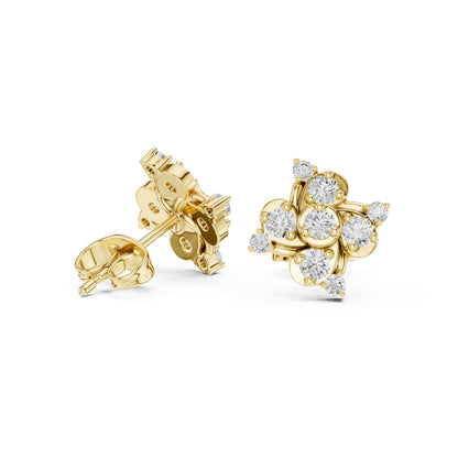14K White Gold Round Lab-Grown Diamond Everyday Wear Earrings for Women | Pure Carat