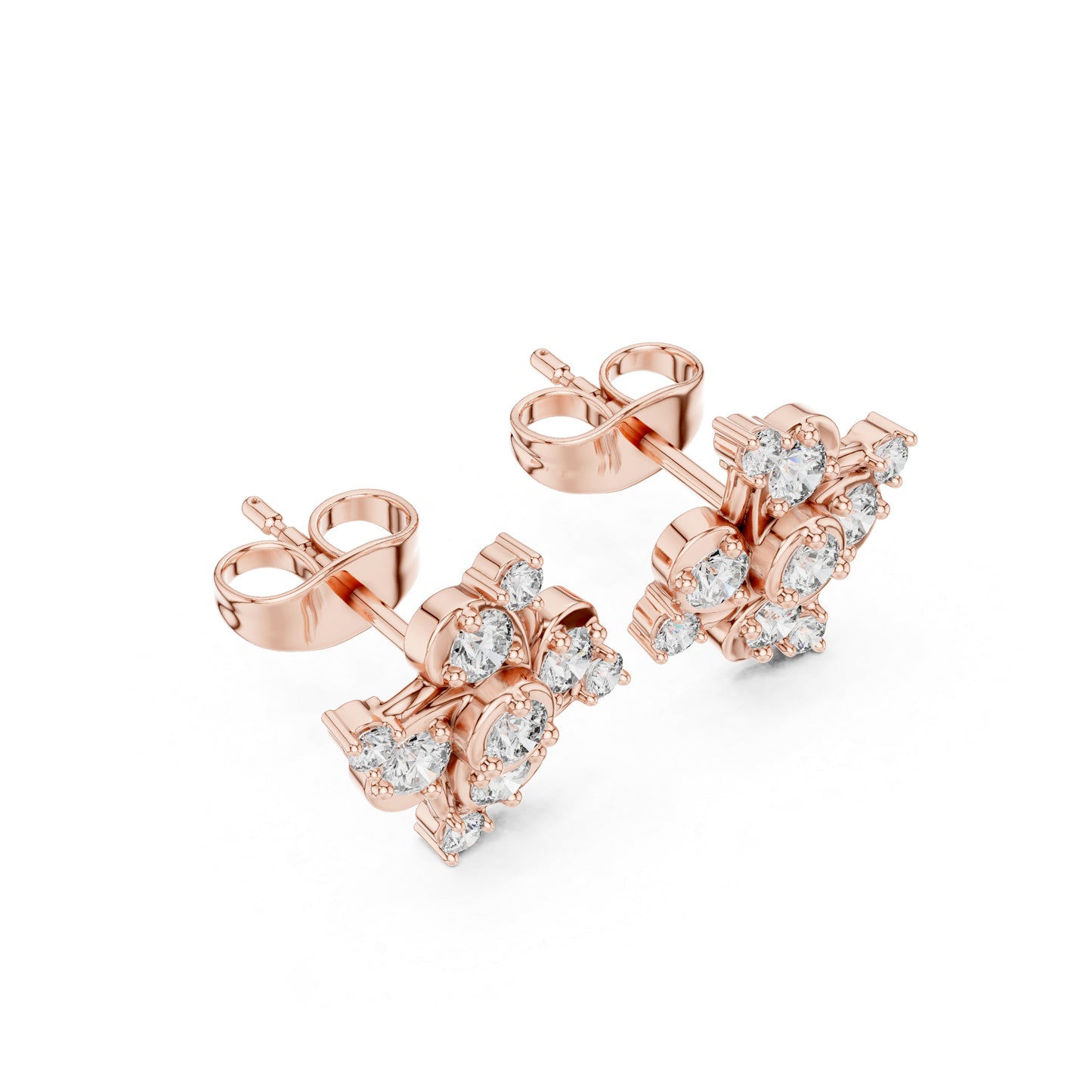 14K White Gold Round Lab-Grown Diamond Everyday Wear Earrings for Women | Pure Carat