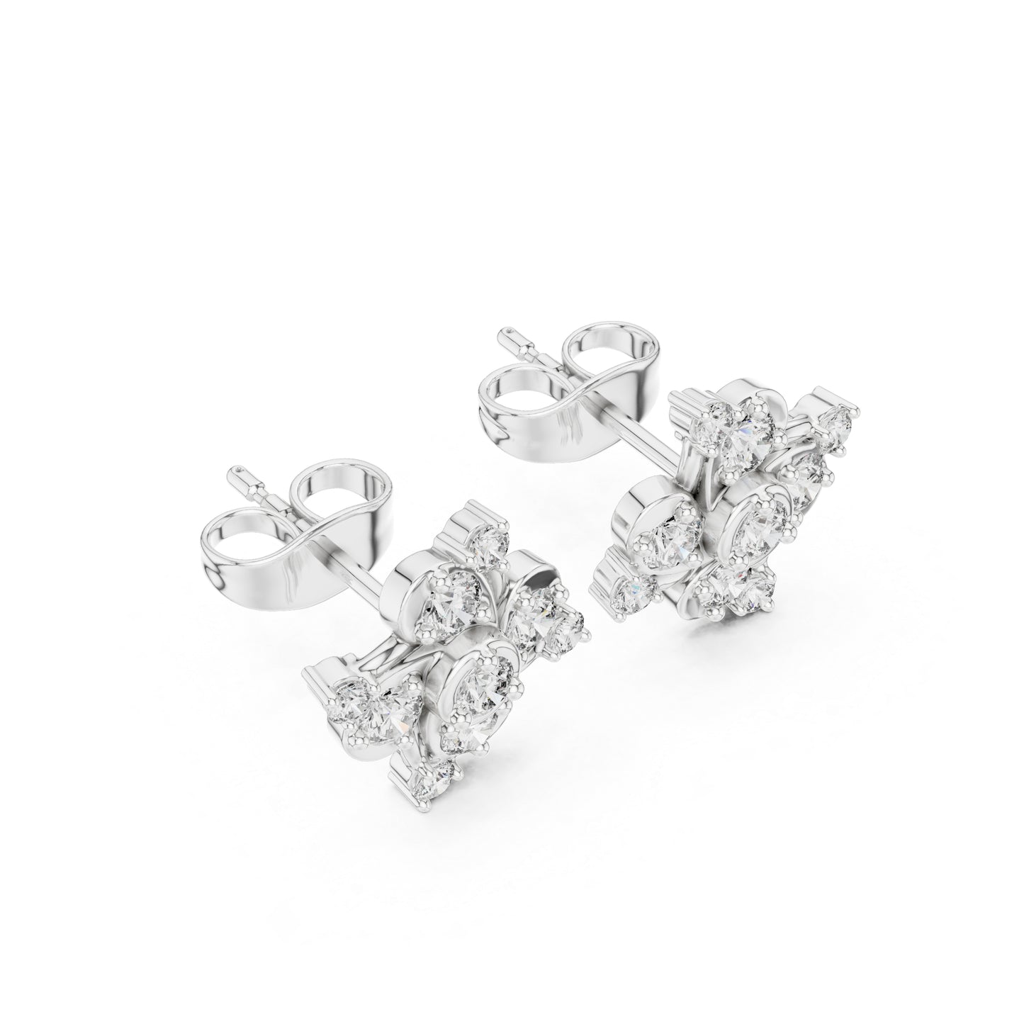 14K White Gold Round Lab-Grown Diamond Everyday Wear Earrings for Women | Pure Carat