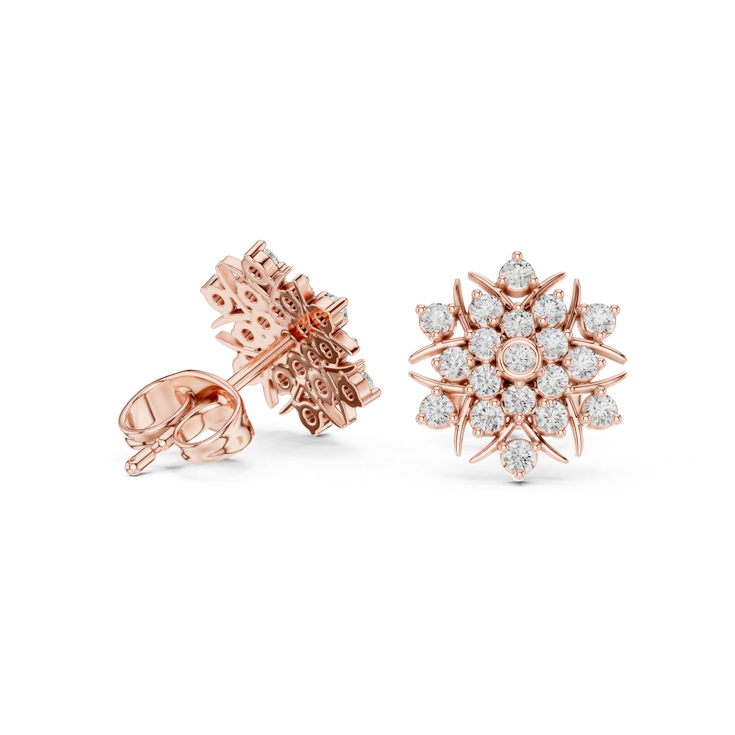 18K Yellow Gold Round Lab-Grown Diamond Engagement Earrings for Women | Pure Carat