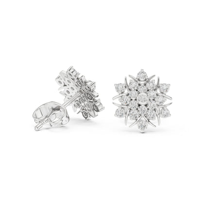 18K Yellow Gold Round Lab-Grown Diamond Engagement Earrings for Women | Pure Carat
