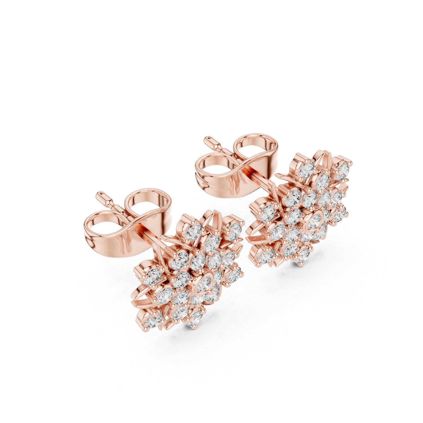 18K Yellow Gold Round Lab-Grown Diamond Engagement Earrings for Women | Pure Carat