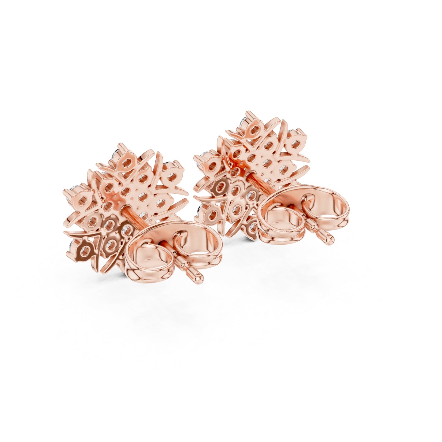 18K Yellow Gold Round Lab-Grown Diamond Engagement Earrings for Women | Pure Carat