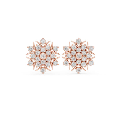 18K Yellow Gold Round Lab-Grown Diamond Engagement Earrings for Women | Pure Carat