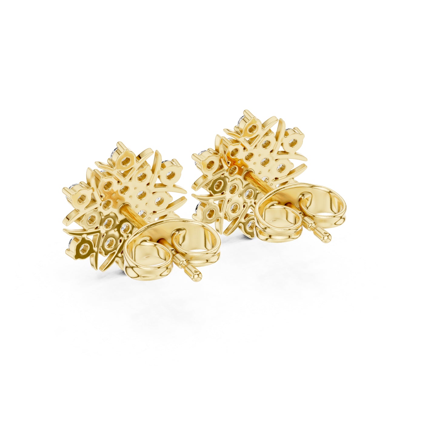 18K Yellow Gold Round Lab-Grown Diamond Engagement Earrings for Women | Pure Carat