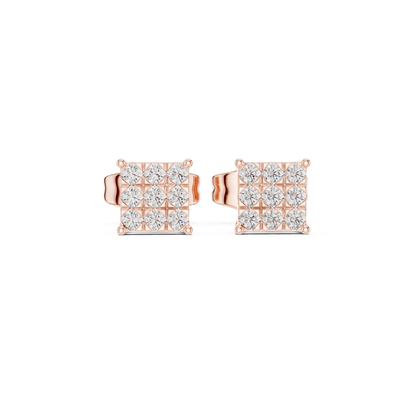 14K White Gold Round Lab-Grown Diamond Wedding Earrings for Women | Pure Carat