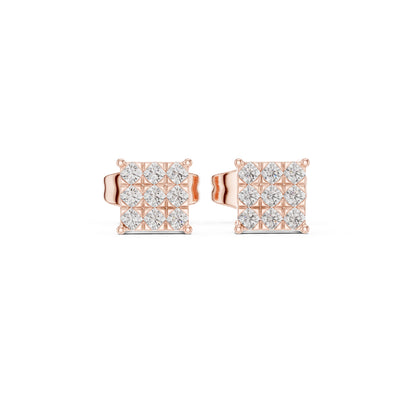 14K White Gold Round Lab-Grown Diamond Wedding Earrings for Women | Pure Carat