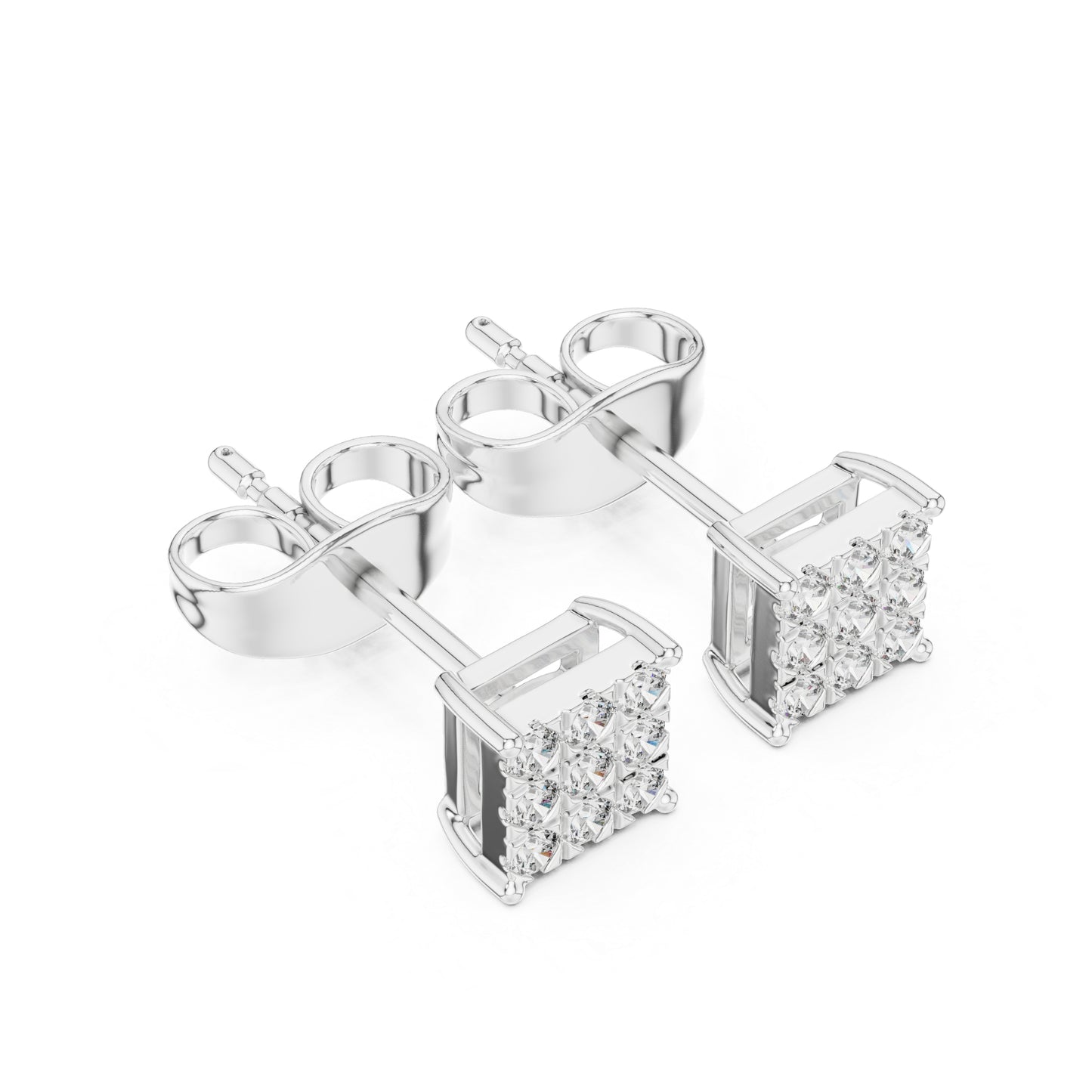 14K White Gold Round Lab-Grown Diamond Wedding Earrings for Women | Pure Carat