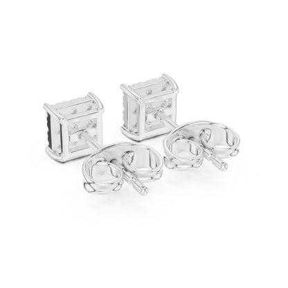 14K White Gold Round Lab-Grown Diamond Wedding Earrings for Women | Pure Carat