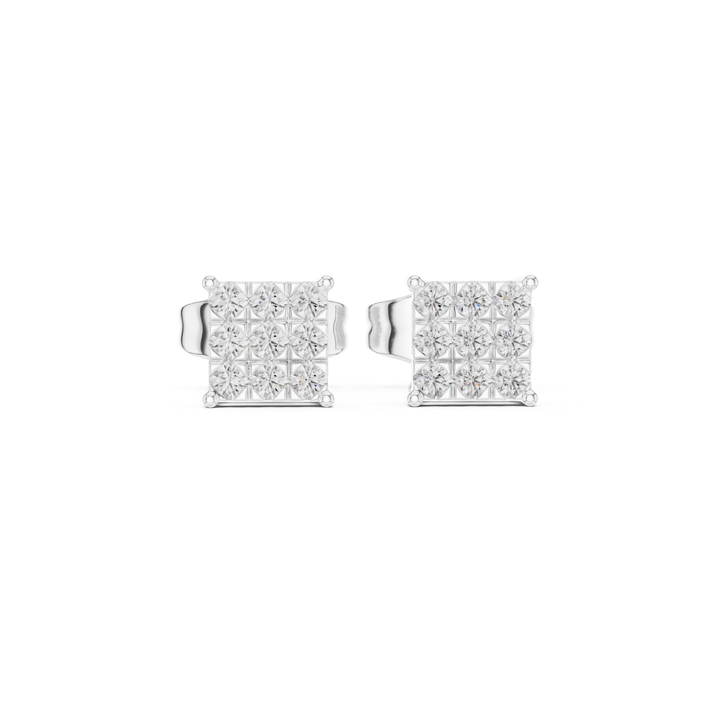 14K White Gold Round Lab-Grown Diamond Wedding Earrings for Women | Pure Carat