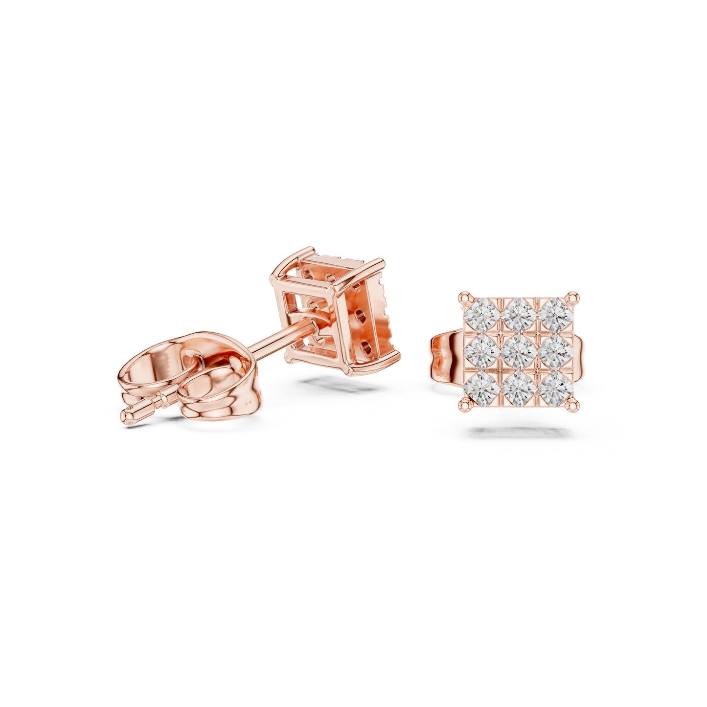 14K White Gold Round Lab-Grown Diamond Wedding Earrings for Women | Pure Carat
