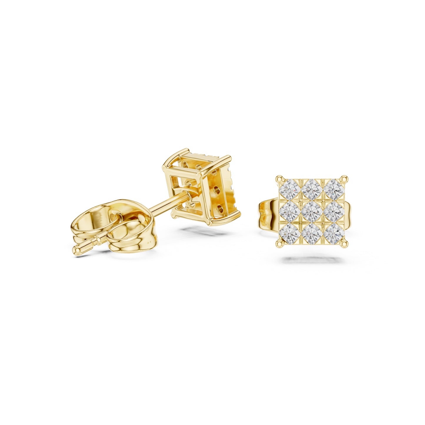 14K White Gold Round Lab-Grown Diamond Wedding Earrings for Women | Pure Carat