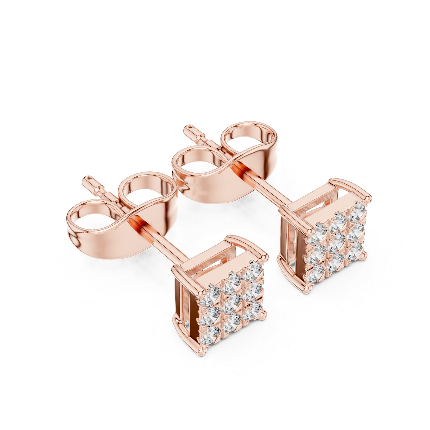 14K White Gold Round Lab-Grown Diamond Wedding Earrings for Women | Pure Carat