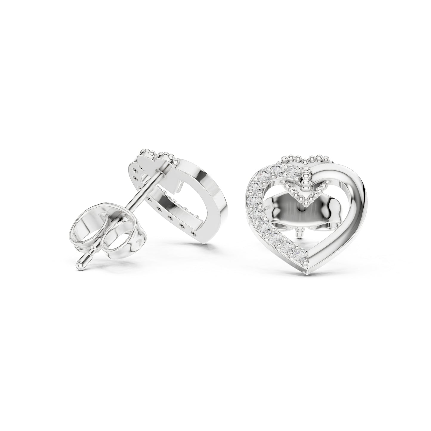18K Rose Gold Round Lab-Grown Diamond Everyday Wear Earrings for Women | Pure Carat