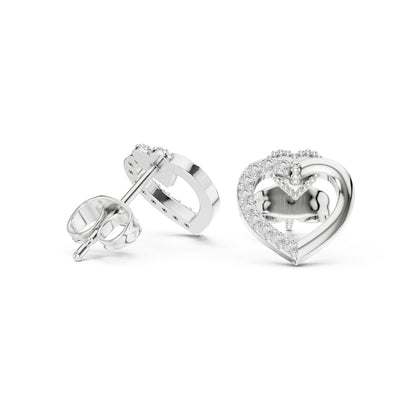 18K Rose Gold Round Lab-Grown Diamond Everyday Wear Earrings for Women | Pure Carat