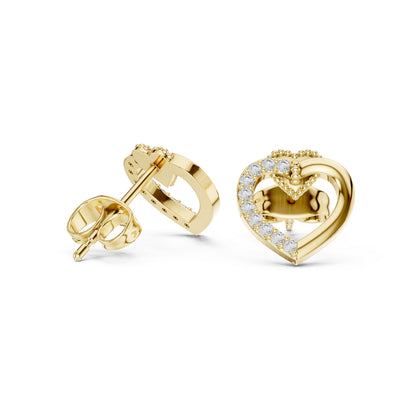18K Rose Gold Round Lab-Grown Diamond Everyday Wear Earrings for Women | Pure Carat