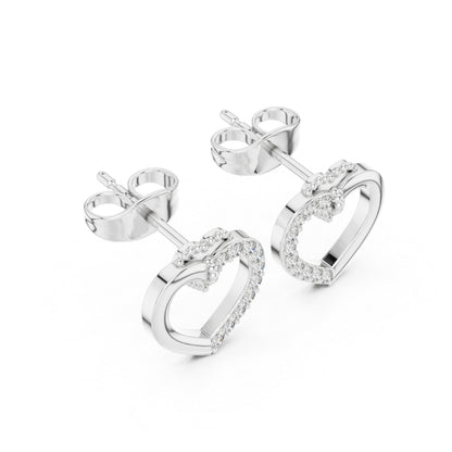 18K Rose Gold Round Lab-Grown Diamond Everyday Wear Earrings for Women | Pure Carat