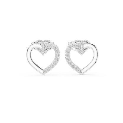 18K Rose Gold Round Lab-Grown Diamond Everyday Wear Earrings for Women | Pure Carat